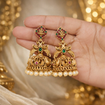 “Premium Bridal Style Antique Jhumka Earrings with Pearl Drops” SKU - 445
